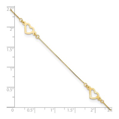 14K Yellow Gold Open Hearts Anklet – view 5