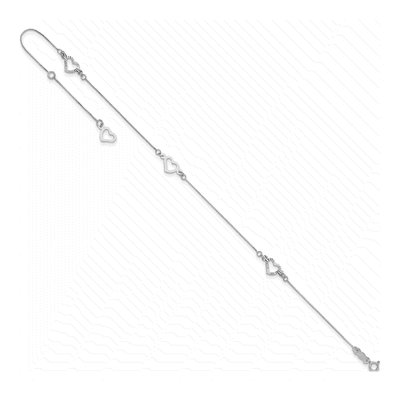 14K White Gold Open Hearts Anklet – view 8