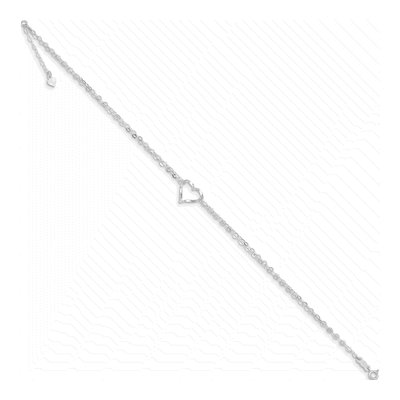 14K White Gold Twisted Heart Anklet – view 3