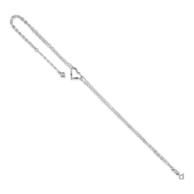 14K White Gold Twisted Heart Anklet – view 8