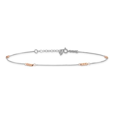 14K Two-Tone Gold Mirror Anklet – view 3