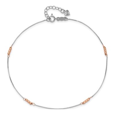 14K Two-Tone Gold Mirror Anklet – view 5