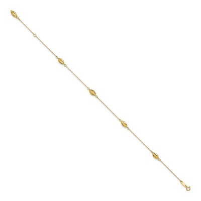 14K Yellow Gold Rice Puff Anklet – view 2