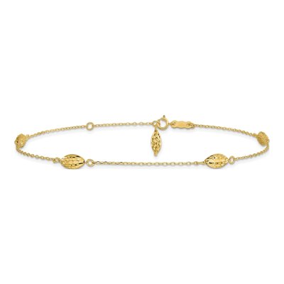 14K Yellow Gold Rice Puff Anklet – view 3