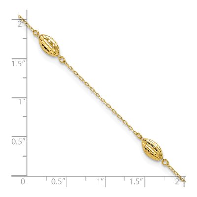 14K Yellow Gold Rice Puff Anklet – view 4