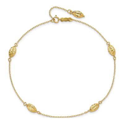 14K Yellow Gold Rice Puff Anklet – view 5