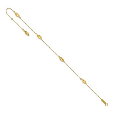14K Yellow Gold Rice Puff Anklet – view 7
