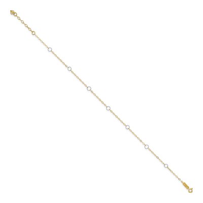 14K Two-Tone Gold Circles Station Anklet – view 3