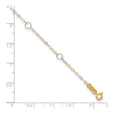 14K Two-Tone Gold Circles Station Anklet – view 5