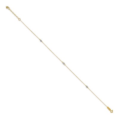 14K Two-Tone Gold Mirror Anklet – view 3