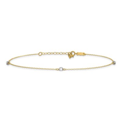 14K Two-Tone Gold Mirror Anklet – view 4