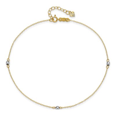 14K Two-Tone Gold Mirror Anklet – view 5