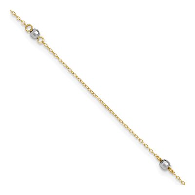 14K Two-Tone Gold Mirror Anklet