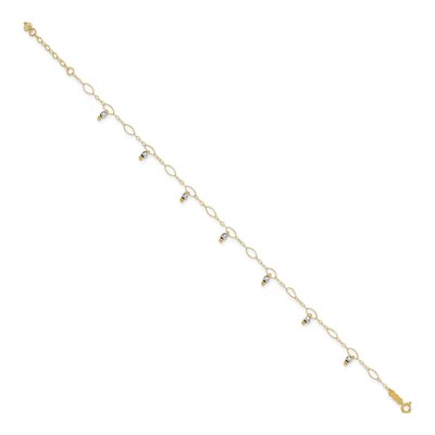 14K Two-Tone Gold Mirror Dangle Anklet – view 3