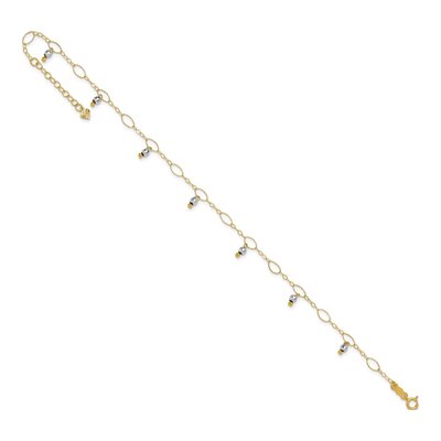14K Two-Tone Gold Mirror Dangle Anklet – view 8