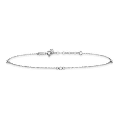 14K White Gold Mirror Anklet – view 4