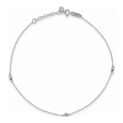 14K White Gold Mirror Anklet – view 5