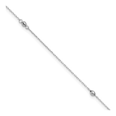 14K White Gold Mirror Anklet