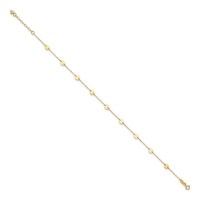 14K Yellow Gold Disc Station Anklet – view 3