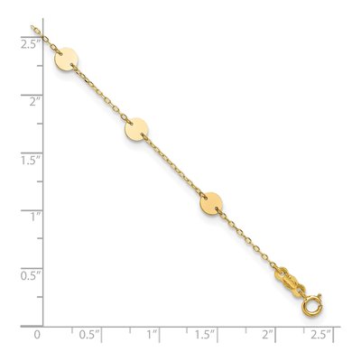 14K Yellow Gold Disc Station Anklet – view 6