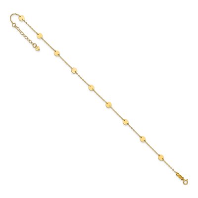 14K Yellow Gold Disc Station Anklet – view 8