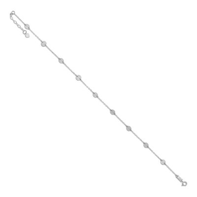 14K White Gold Disc Station Anklet – view 2