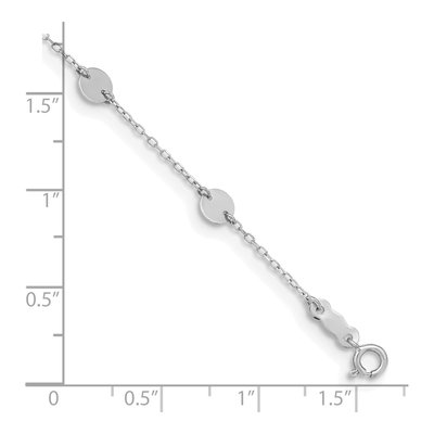 14K White Gold Disc Station Anklet – view 4
