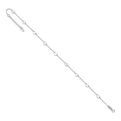 14K White Gold Disc Station Anklet – view 5
