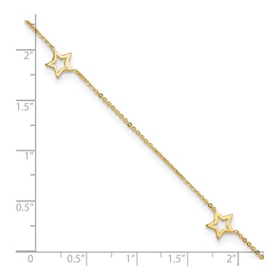 14K Yellow Gold Open Star Anklet – view 6