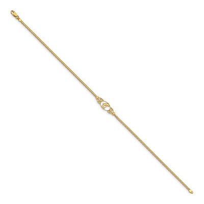14K Yellow Gold Dolphin Bismark Anklet – view 3