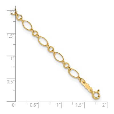 14K Yellow Gold 4mm Hollow Figaro Link Chain Anklet – view 5
