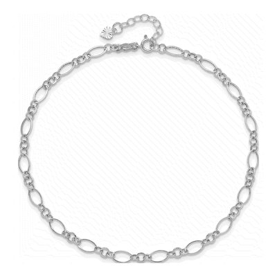14K White Gold Figaro Link Anklet – view 3