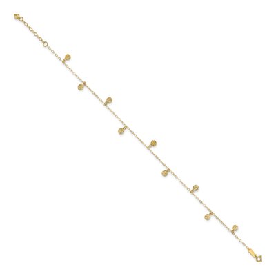 14K Yellow Gold Dangle Circles Anklet – view 3