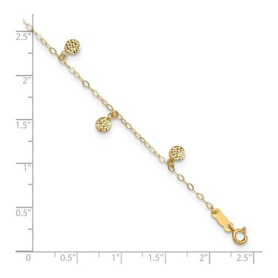 14K Yellow Gold Dangle Circles Anklet – view 5