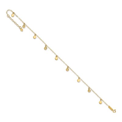 14K Yellow Gold Dangle Circles Anklet – view 8