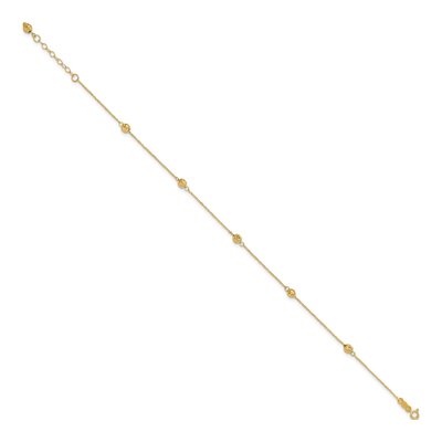 14K Yellow Gold Diamond-Cut Anklet – view 3