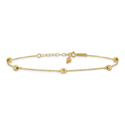 14K Yellow Gold Diamond-Cut Anklet – view 4