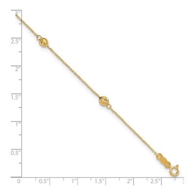 14K Yellow Gold Diamond-Cut Anklet – view 5