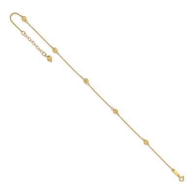 14K Yellow Gold Diamond-Cut Anklet – view 8