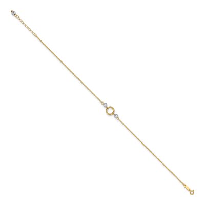 14K Two-Tone Gold Circle Anklet – view 3