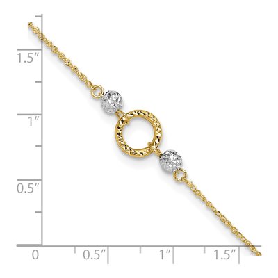 14K Two-Tone Gold Circle Anklet – view 6