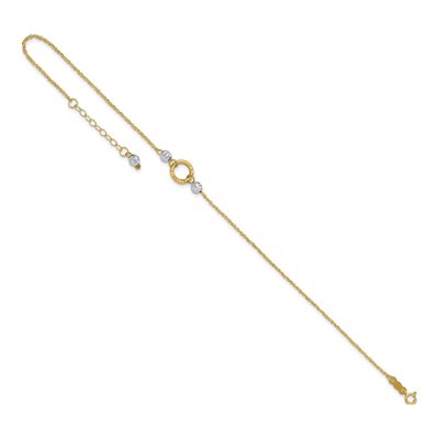 14K Two-Tone Gold Circle Anklet – view 8