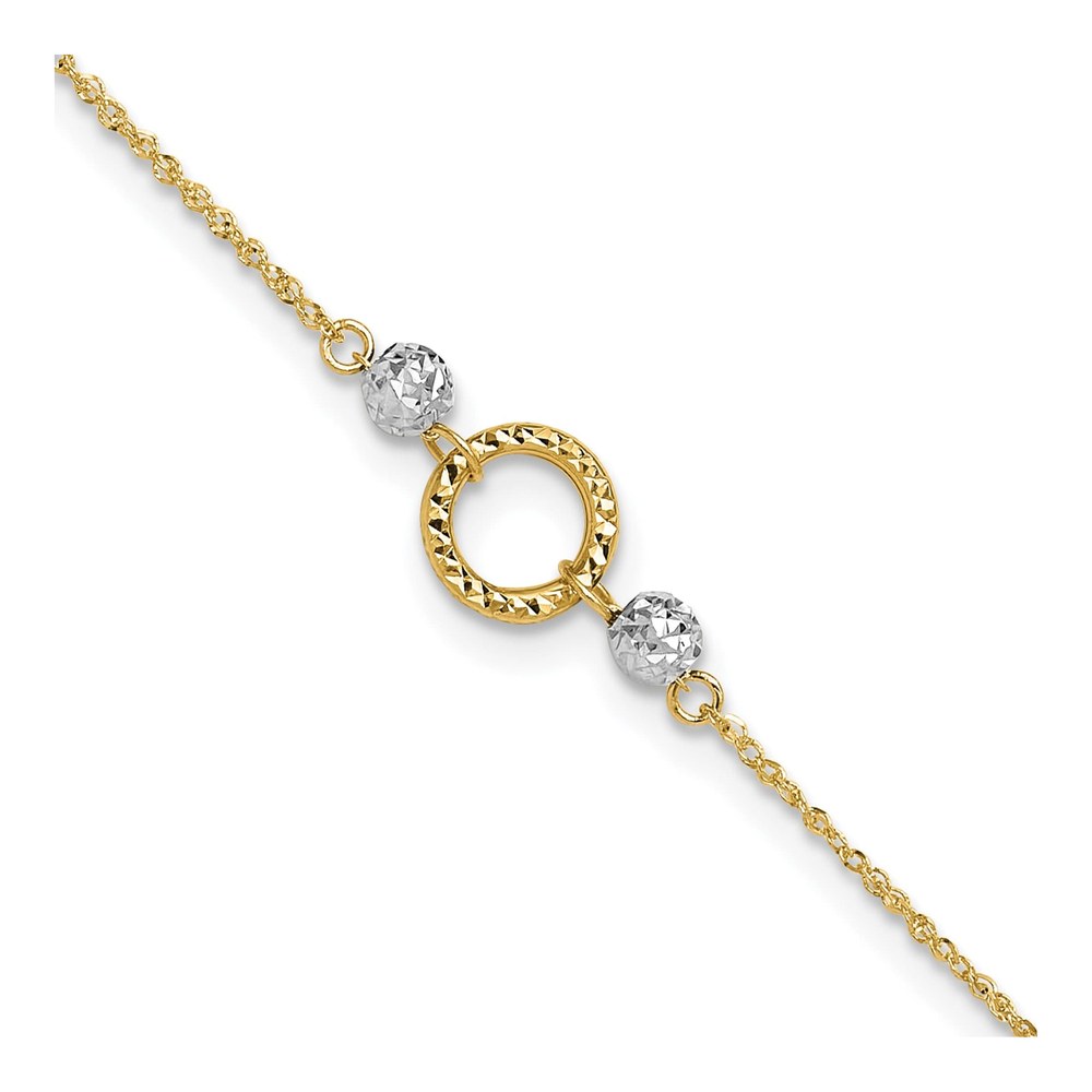 14K Two-Tone Gold Circle Anklet