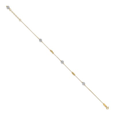 14K Two-Tone Gold Plus Anklet – view 3