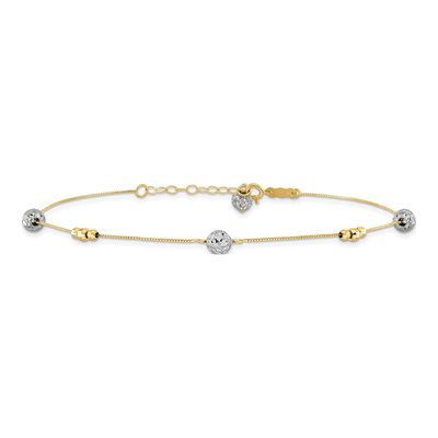 14K Two-Tone Gold Plus Anklet – view 4