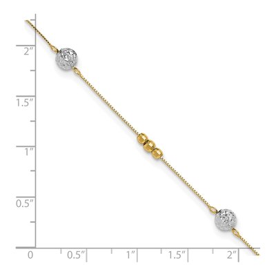 14K Two-Tone Gold Plus Anklet – view 5