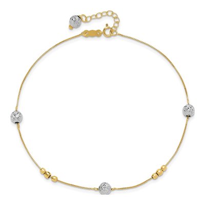 14K Two-Tone Gold Plus Anklet – view 6