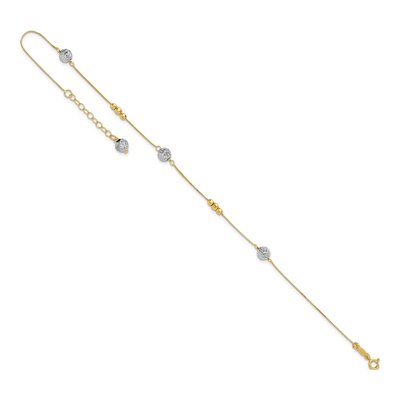 14K Two-Tone Gold Plus Anklet – view 8