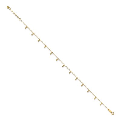 14K Yellow Gold Diamond-Cut Cable Anklet – view 3