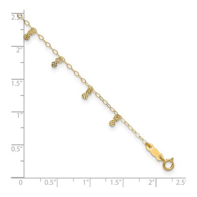 14K Yellow Gold Diamond-Cut Cable Anklet – view 5